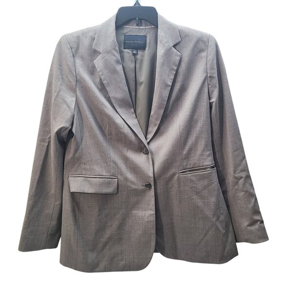 Banana Republic Womens Gray Wool Blend Blazer With Stretch Size 14 - Picture 1 of 7
